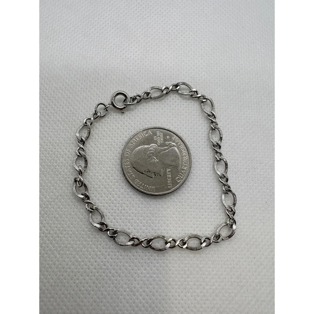 Vintage Sterling Silver Textured Infinity Link Chain Bracelet‎ 7 Inch 4.31g